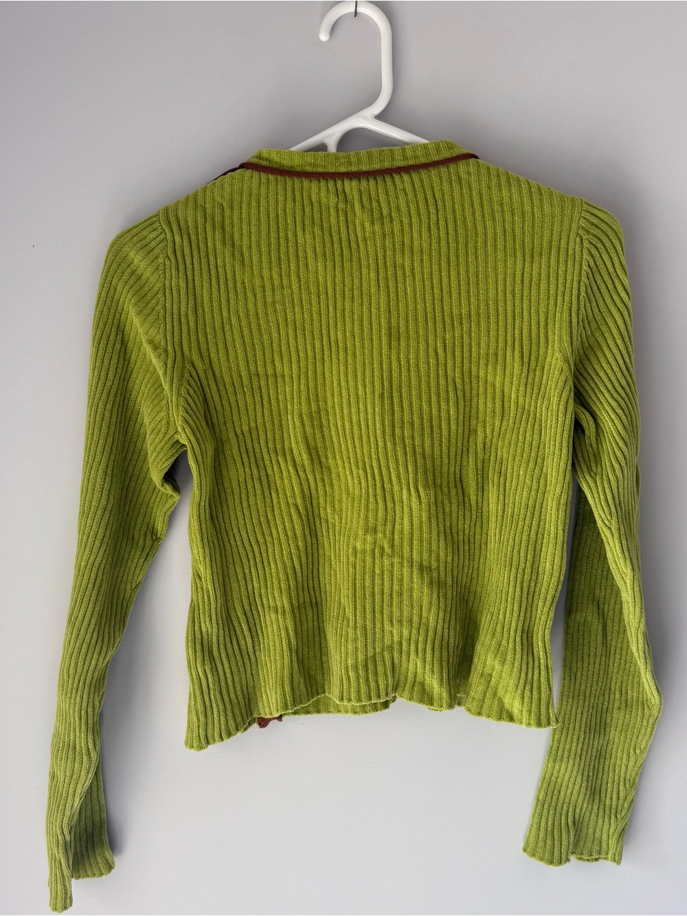 Eckhaus Latta Lime Green Snap Crewneck Sweater - Picture 4 of 8